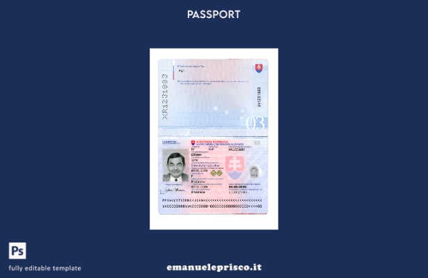 modello presente di passaporto slovacco in stile verificato 1